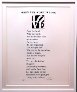 Robert Indiana – Love poem (schwarz)
