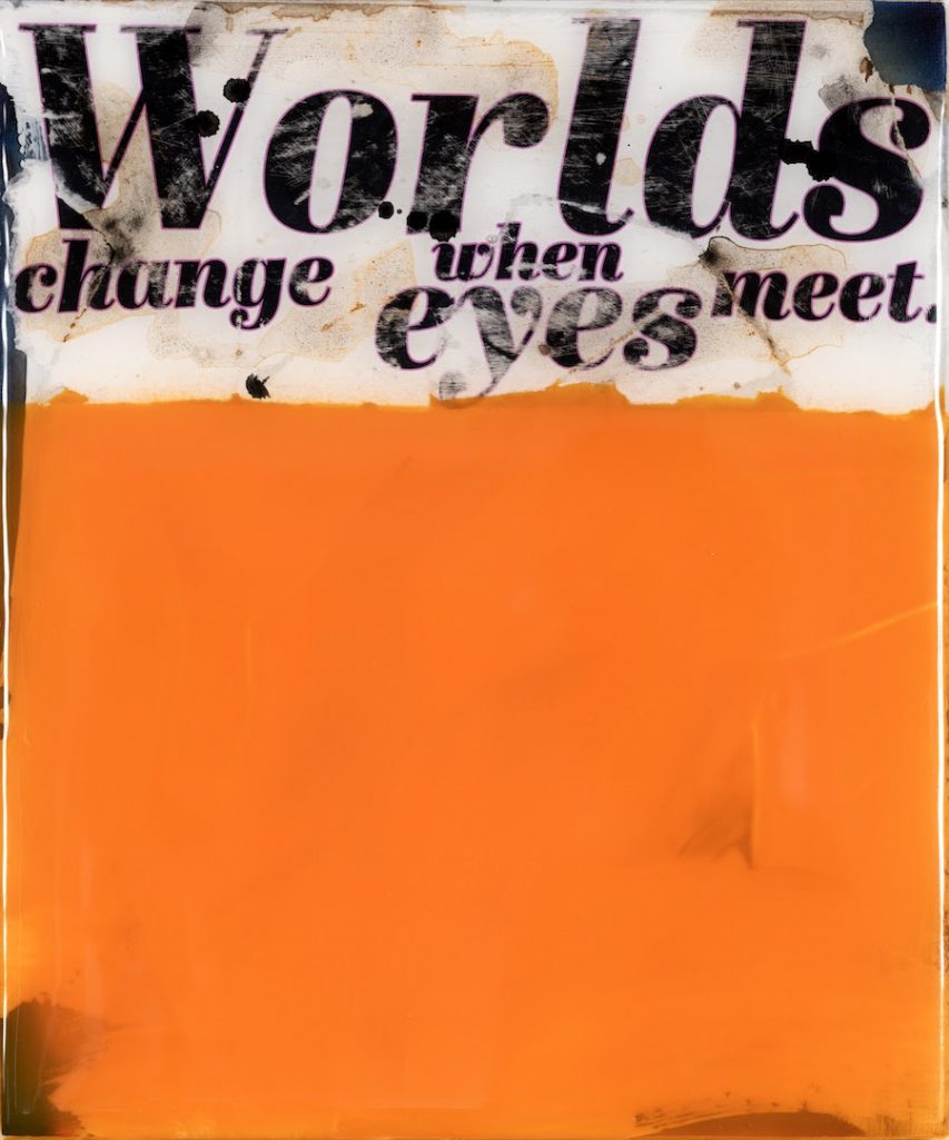 Jörg Döring - Worlds meet. Mixtechnik und Epoxidharz auf Leinwand.