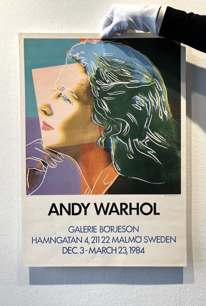 Titel: Ingrid Bergman Herself - Ausstellungsplakat  Jahr: 1984 Technik: Farboffsetlithographie Maße: 69 x 49 cm Preis: 100 € Plakat zur Ausstellung Galerie Börjeson, Malmö