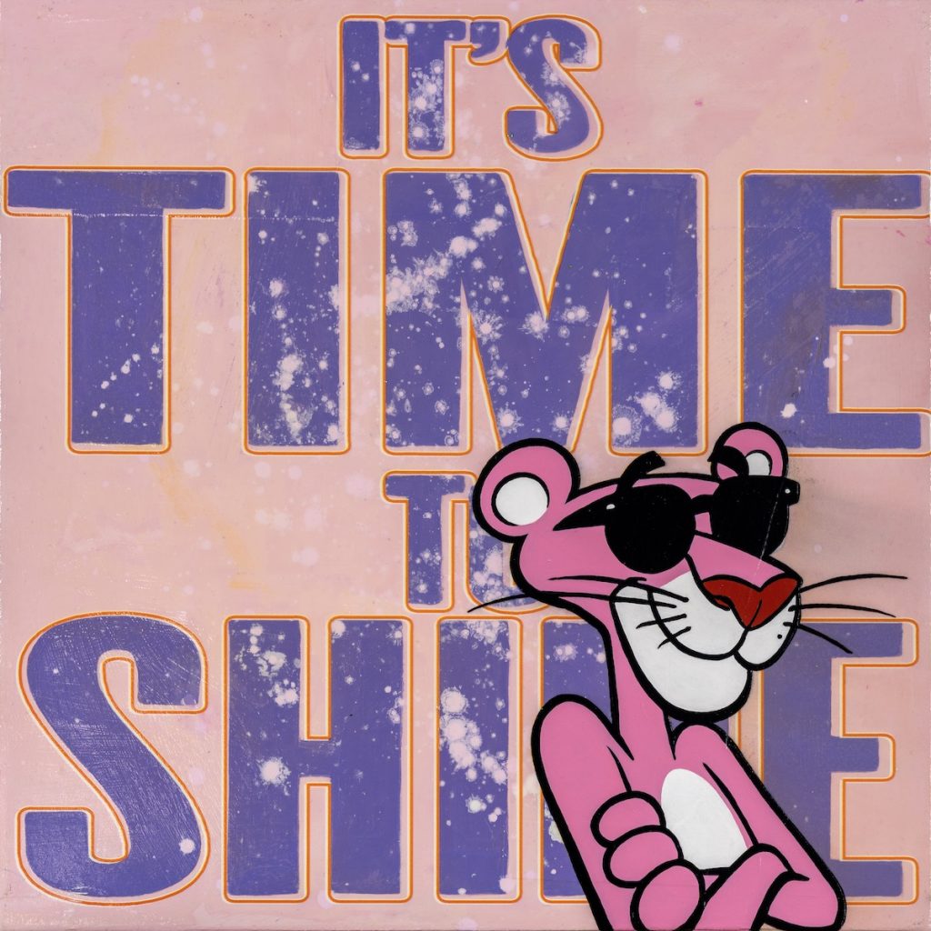 Jörg Döring - Time to shine 40x40cm - Öl Unikat- Rosarote Panther