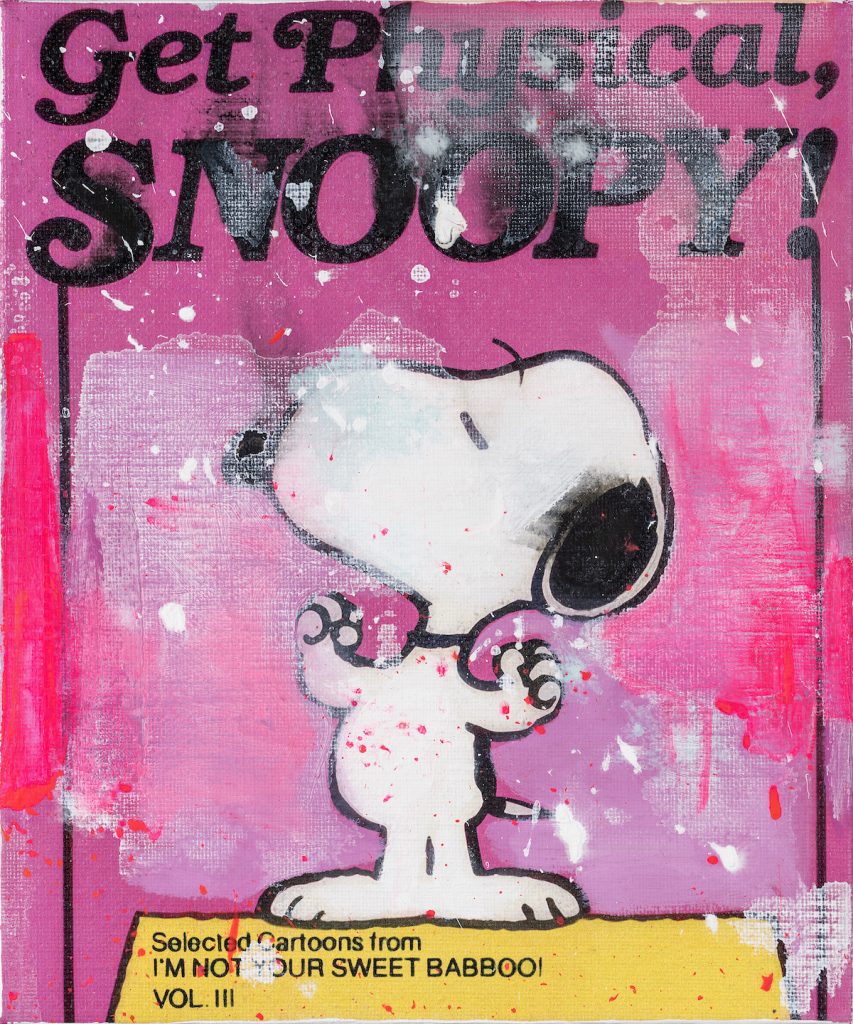 Jörg Döring - Get physical 30x25cm - Unikat Öl - Snoopy