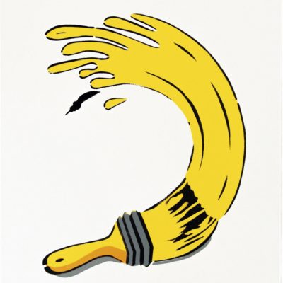 40 Jahren Bananensprayer: Die Grafik Editionen zur Niederrheintour 2026. Siebdruck auf Hahnemühle Büttenpapier. Motiv: Pinselbanane Künstler: Thomas Baumgärtel